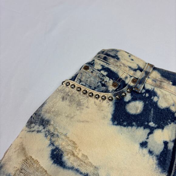 Vintage Y2K Levi's 550 Jorts Denim Cut Off Shorts Women's 6 Studded Acid Wash - Picture 11 of 13